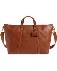the essential overnight bag in leather madewell
