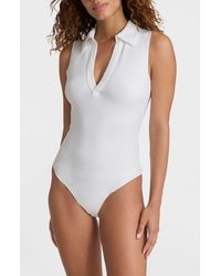 Commando - Sleeveless V-Neck Polo Neoprene Bodysuit - Lyst