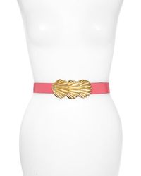 Raina - Sally Shell Clasp Leather Belt - Lyst