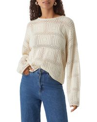 Vero Moda - Open Stitch Cotton Blend Sweater - Lyst