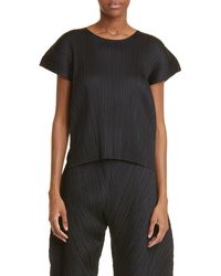 Pleats Please Issey Miyake - Monthly Colors Plissé Satin Blouse - Lyst