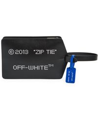 Off-White medium Zip Tie clutch bag - Blue