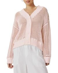 Splendid - Camellia Openwork V-Neck Cotton Blend Cardigan - Lyst