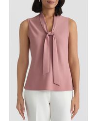 Kasper - Sleeveless Tie Front Top - Lyst