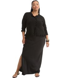 June + Vie - Ruffle Hem Buttoned Sweater - Lyst