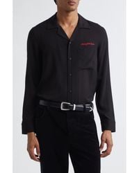 MIDNIGHT RODEO - Logo Embroidered Crepe Camp Shirt - Lyst