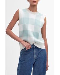 Barbour - Abigail Check Jacquard Sleeveless Cotton Sweater - Lyst