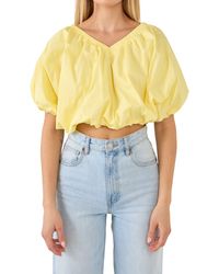 Endless Rose - Puff Crop Blouse - Lyst