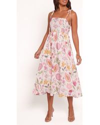 Petal & Pup - Stazie Floral Linen Blend Midi Sundress - Lyst