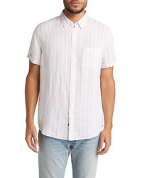 Rails - Nice Stripe Short Sleeve Linen Button-up Shirt - Lyst