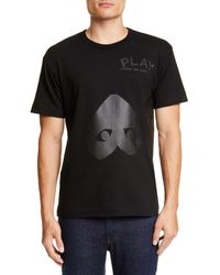 COMME DES GARÇONS PLAY - Double Heart Graphic Tee - Lyst