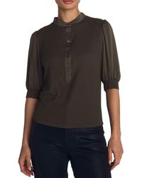 Bella Dahl - Mixed Media Elbow Sleeve Popover Top - Lyst