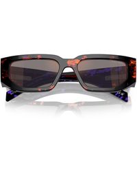 Prada - 55mm Rectangular Polarized Sunglasses - Lyst