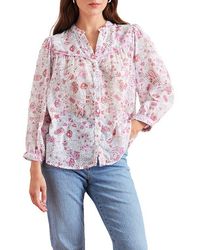 Paneros Clothing - Anna Floral Button Up Blouse - Lyst