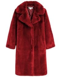 Noize - Faux Fur Longline Coat - Lyst