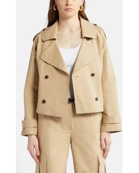 Nordstrom - Crop Stretch Cotton Trench Coat - Lyst