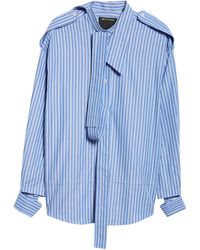 MERYLL ROGGE - Deconstructed Stripe Asymmetric Cotton Button-up Shirt - Lyst