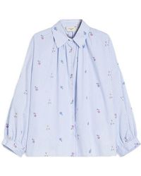 Weekend by Maxmara - Gilly Stripe Embroidered Button-Up Shirt - Lyst