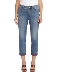 Jag Jeans - Maya Embroidered Raw Hem Pull-on Mid Rise Capri Jeans - Lyst
