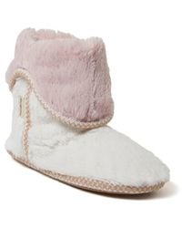Dearfoams - Beth Faux Fur Fold Down Fuzzy Bootie Slipper - Lyst