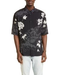 Saint Laurent - Floral-print Short-sleeve Shirt - Lyst
