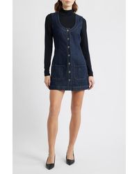 FRAME - The Patch Pocket Sleeveless Denim Minidress - Lyst