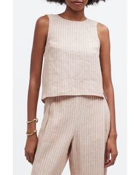 Madewell - Scoop Neck Tie Back Linen Tank - Lyst