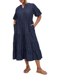 City Chic - August Tiered Midi Dress - Lyst