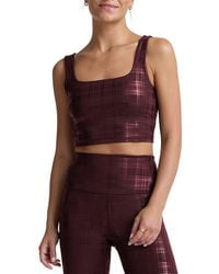 Beyond Yoga - Beyond The Studio Plaid Metallic Crop Tank - Lyst