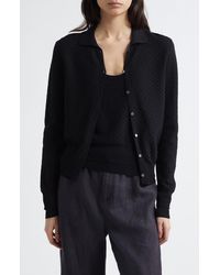 Vince - Double Layer Organic Cotton Blend Cardigan - Lyst