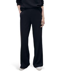 Mango - Cotton Blend Pull-On Wide Leg Pants - Lyst