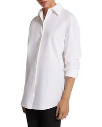 Michael Kors - Pleat Sleeve Cotton Stretch Poplin Button-up Shirt - Lyst