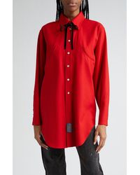 Maison Margiela - X Pendleton Cutout Wool Flannel Snap-up Shirt - Lyst