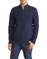 Schott Nyc - Half Zip Rib Wool Blend Sweater - Lyst