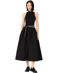 Maje - Mixed-Material Taffeta Dress - Lyst