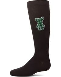 Memoi - Boxed Bear Patch Knee High Socks - Lyst