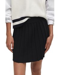 Mango - Pleated Knit Miniskirt - Lyst