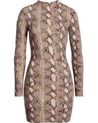 Naked Wardrobe - Leopard Print Long Sleeve Body-Con Minidress - Lyst