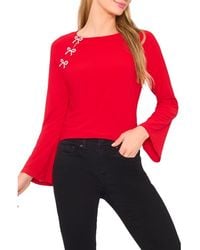 Cece - Pearly Bow Knit Top - Lyst