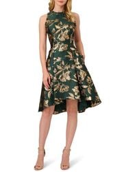 Adrianna Papell - Ruffle Sleeveless Jacquard Cocktail Dress - Lyst