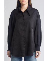 AllSaints - Charli Floral Jacquard Long Sleeve Button-up Shirt - Lyst