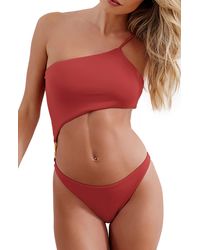 ViX - Sienna Deise Solid Cutout One-shoulder One-piece Swimsuit - Lyst