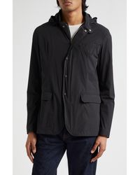 Herno - Four Way Stretch Coated Blazer Jacket With Removable Hood - Lyst