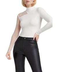 MARCELLA - Ysabel Mesh Panel Jersey Top - Lyst
