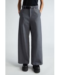 Sacai - Pinstripe Belted Trousers - Lyst
