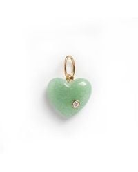 Local Eclectic - Semiprecious Stone & Lab Grown Diamond Heart Charm - Lyst