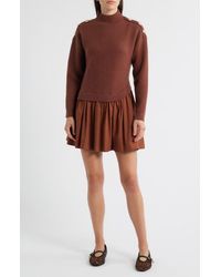 ZOE AND CLAIRE - Chunky Long Sleeve Twofer Sweater Dress - Lyst