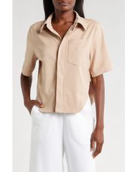 Nike - Crop Short Sleeve Stretch Button-up Shirt - Lyst