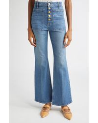 Ulla Johnson - The Lou Button Fly Flare Jeans - Lyst