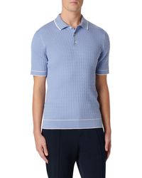 Bugatchi - Tipped Rib Cable Stitch Polo Sweater - Lyst